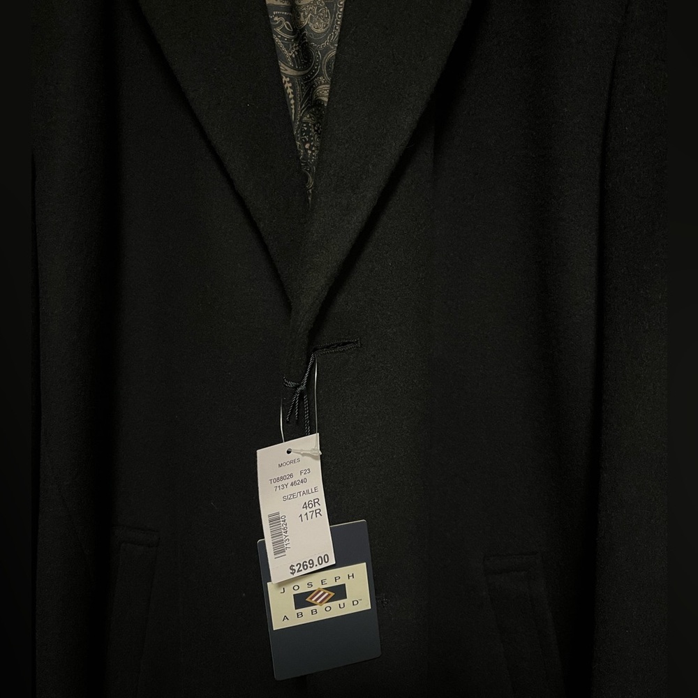 BRAND NEW JOSEPH ABBOUD MEN’s LONG DRESS OVERCOAT